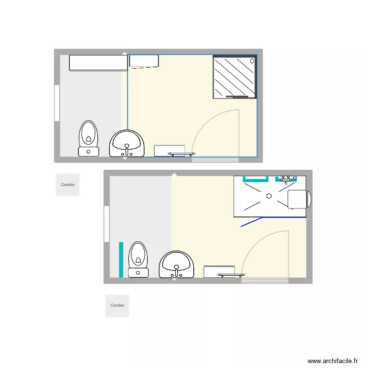 Salle de bain Wagentrutz . Plan de 