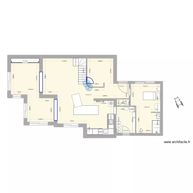 Maison Plemet am&eacute;nagement garage2. Plan de 3  et 100 m²