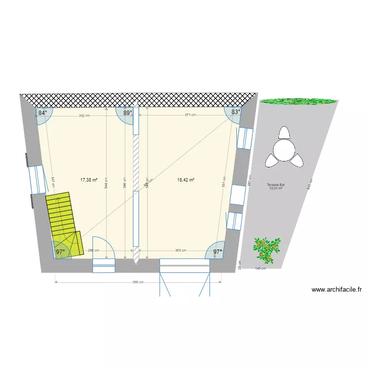 Plan &eacute;tat des lieux TencinV00. Plan de 