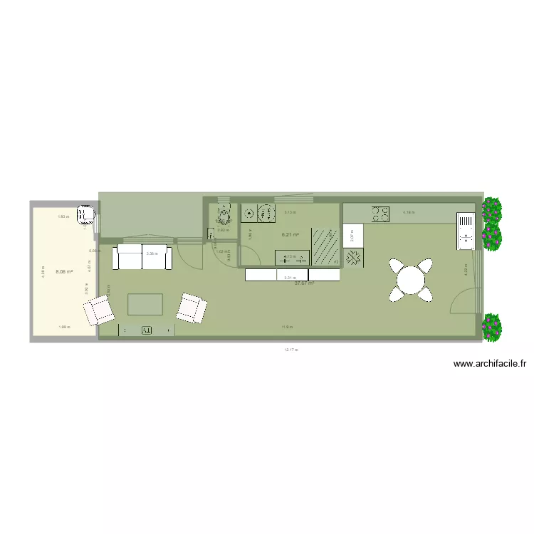 decaux avec toiture sandwish. Plan de 