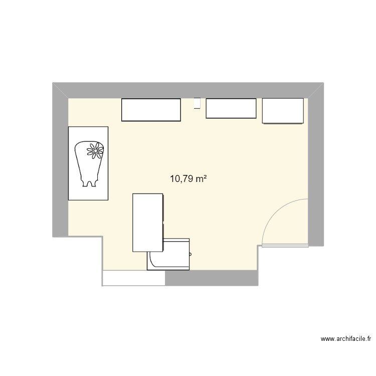Chambre Céleste. Plan de 1 pièce et 11 m2