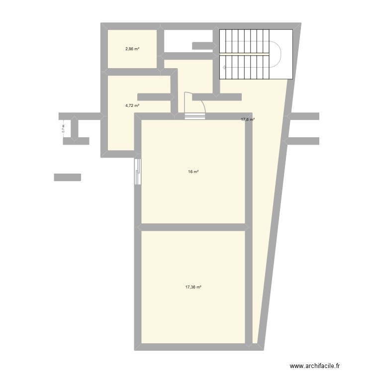 ADD2. Plan de 6 pièces et 60 m2
