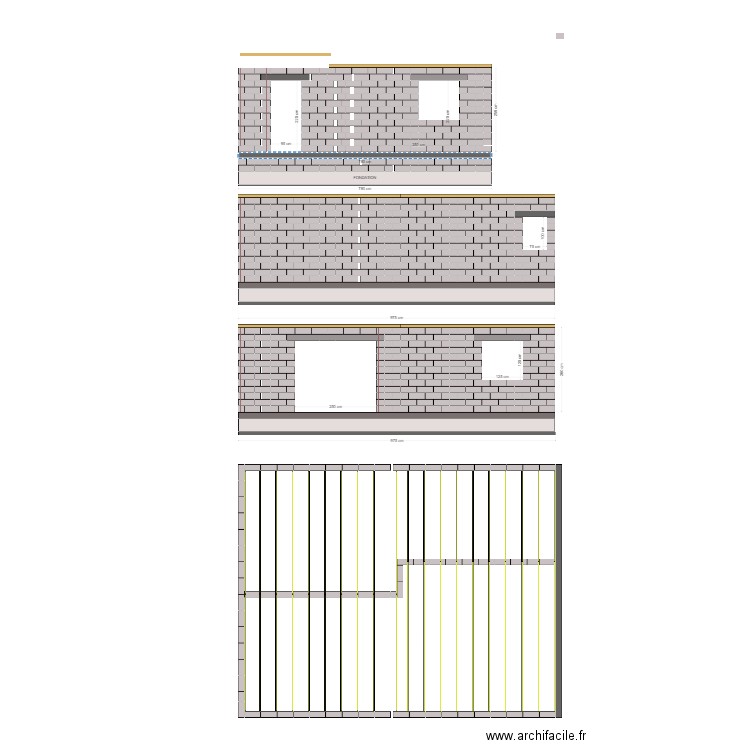 CONSTRUCTION FACADE AGRANDISSEMENT. Plan de 0 pièce et 0 m2
