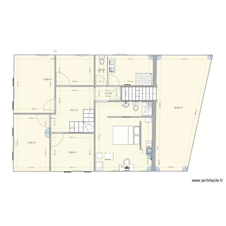PLAN 1er &eacute;tage   suite parentale JUILLET 2023. Plan de 