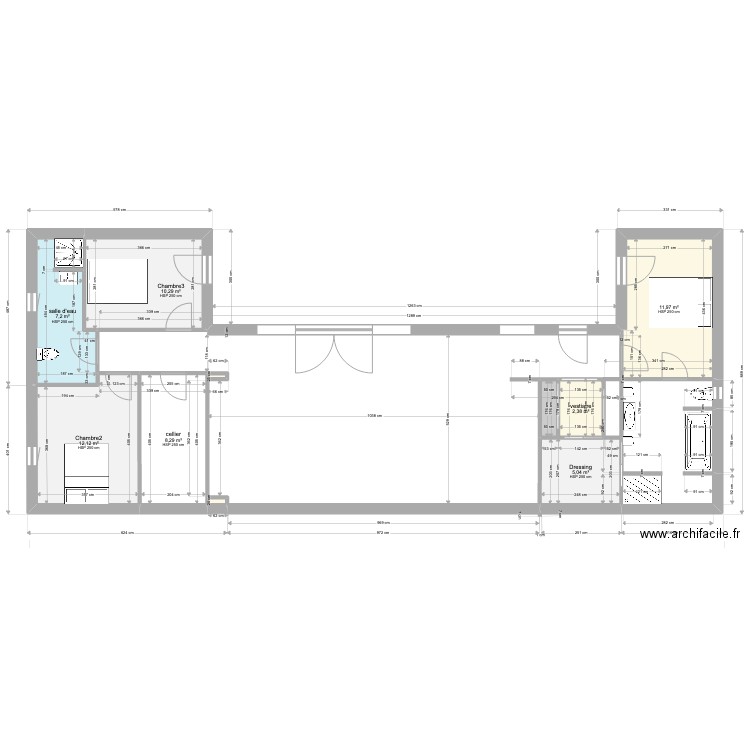 MAISON en U 131m2-24 juillet. Plan de 10 pièces et 58 m2