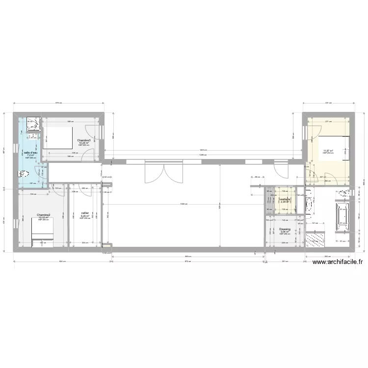 MAISON en U 131m2-24 juillet. Plan de 