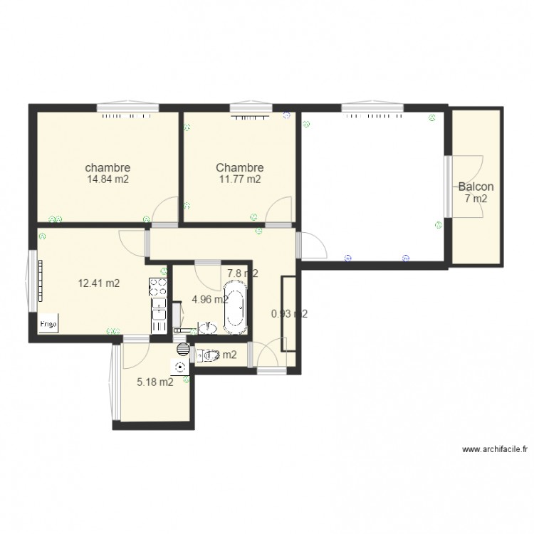 plan appartement 66 m2