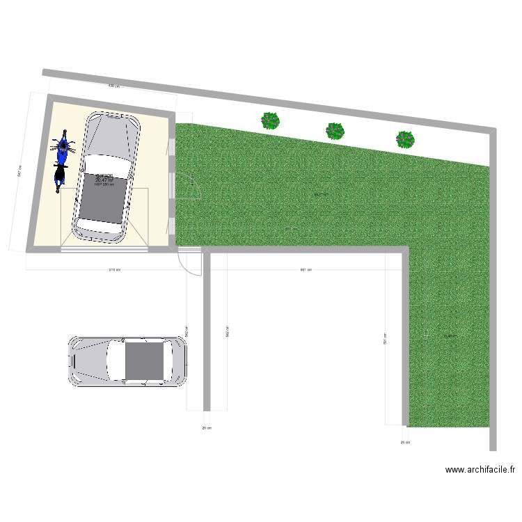 GARAGE. Plan de 1 pièce et 20 m2