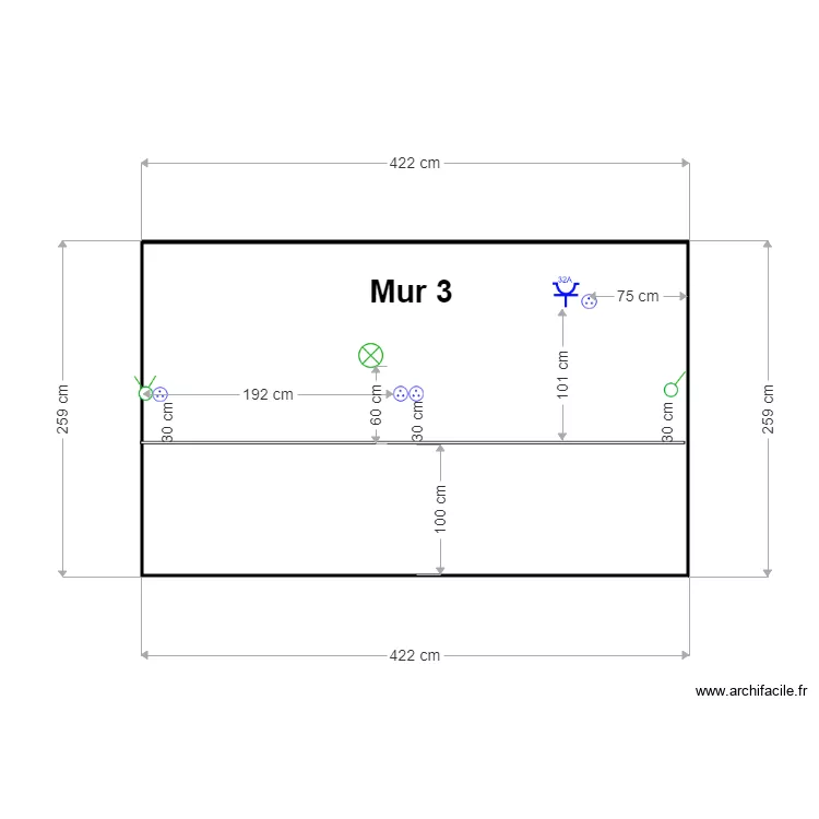 MUR CUIISIN3. Plan de 