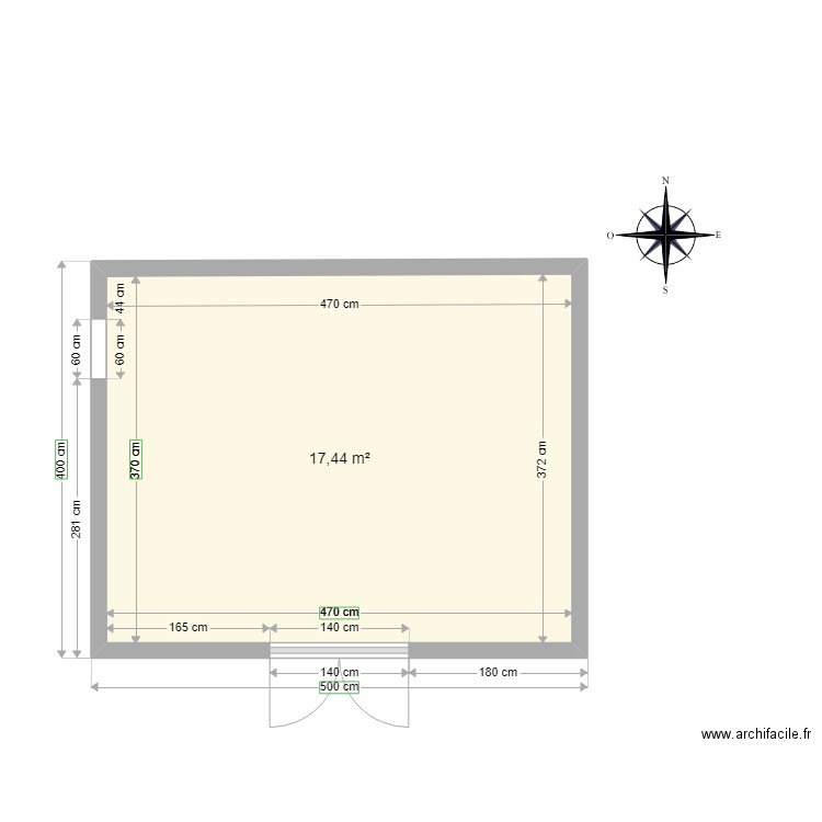 cabane de jardin Julien 2022. Plan de 1 pièce et 17 m2