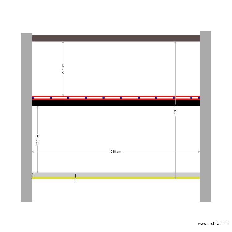 coupe. Plan de 0 pièce et 0 m2