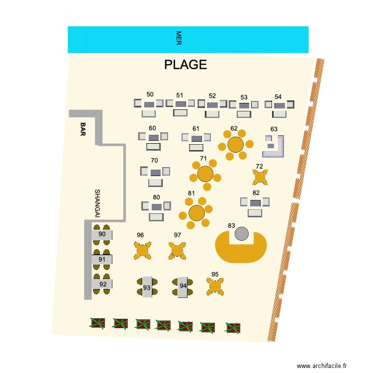terrasse plage 2022. Plan de 0 pièce et 0 m2