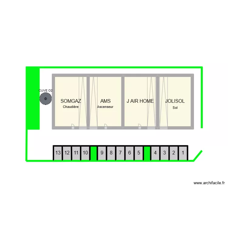 IMPLANTATION J AIR HOME CUVE. Plan de 