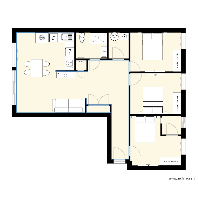 appart guillaume  plan meuble. Plan de 0 pièce et 0 m2