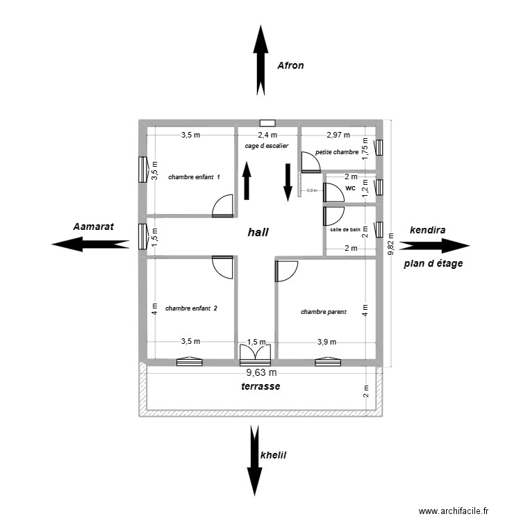 mok1. Plan de 6 pièces et 81 m2