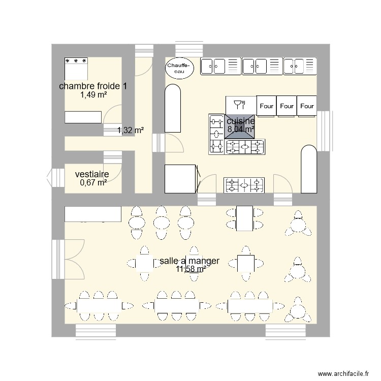 restaurant. Plan de 0 pièce et 0 m2