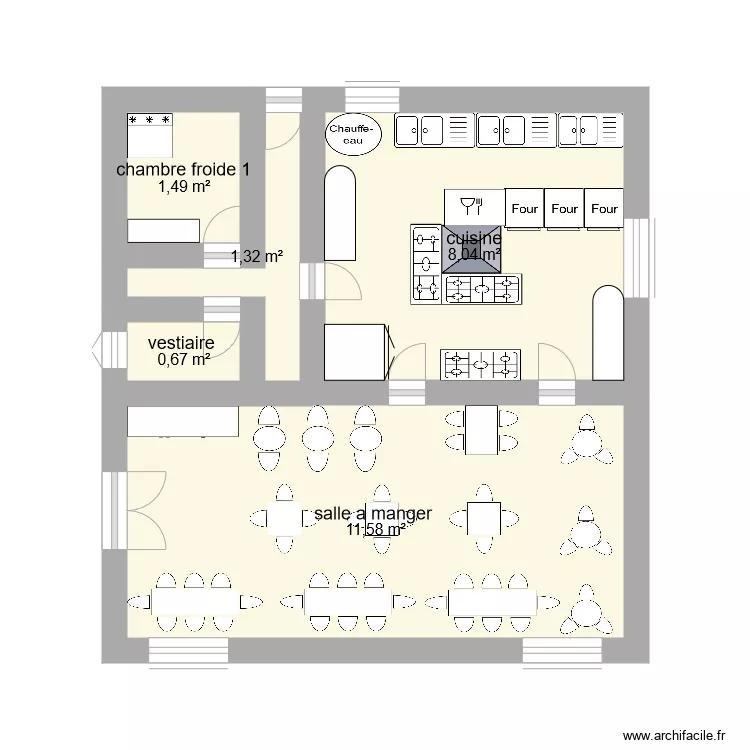 restaurant. Plan de 