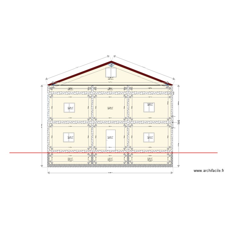 FACADE A  fondation . Plan de 0 pièce et 0 m2