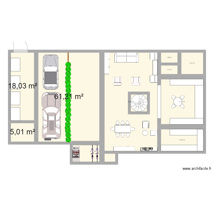 dsfbtrhbn. Plan de 30 pièces et 296 m2