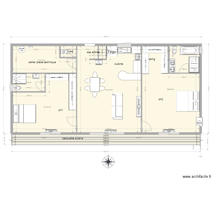 nouveau plan 130 m2. Plan de 11 pièces et 129 m2