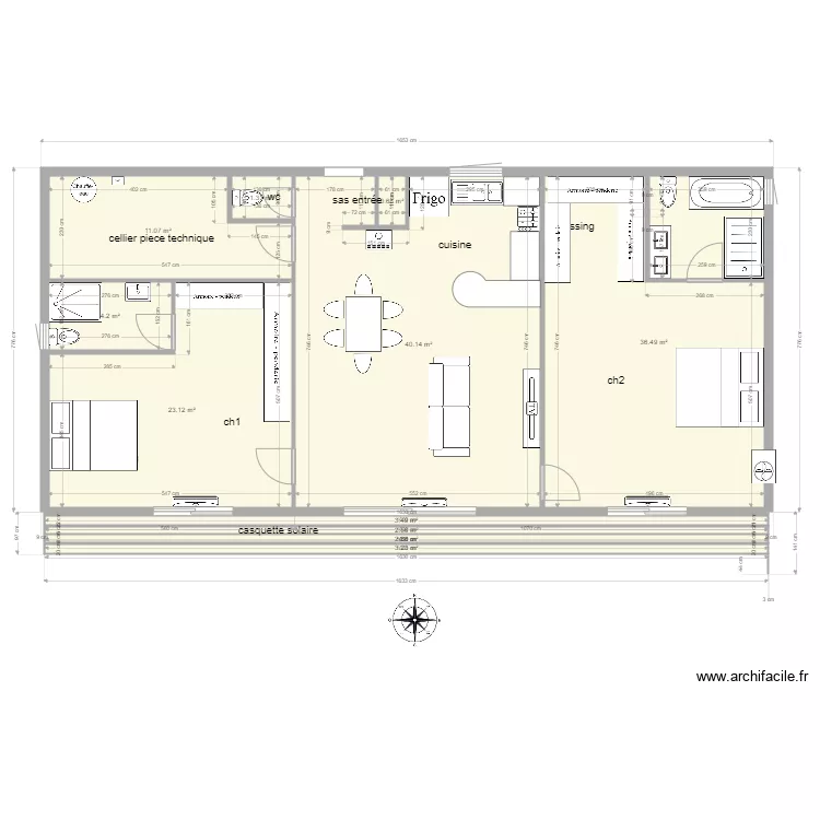 nouveau plan 130 m2. Plan de 
