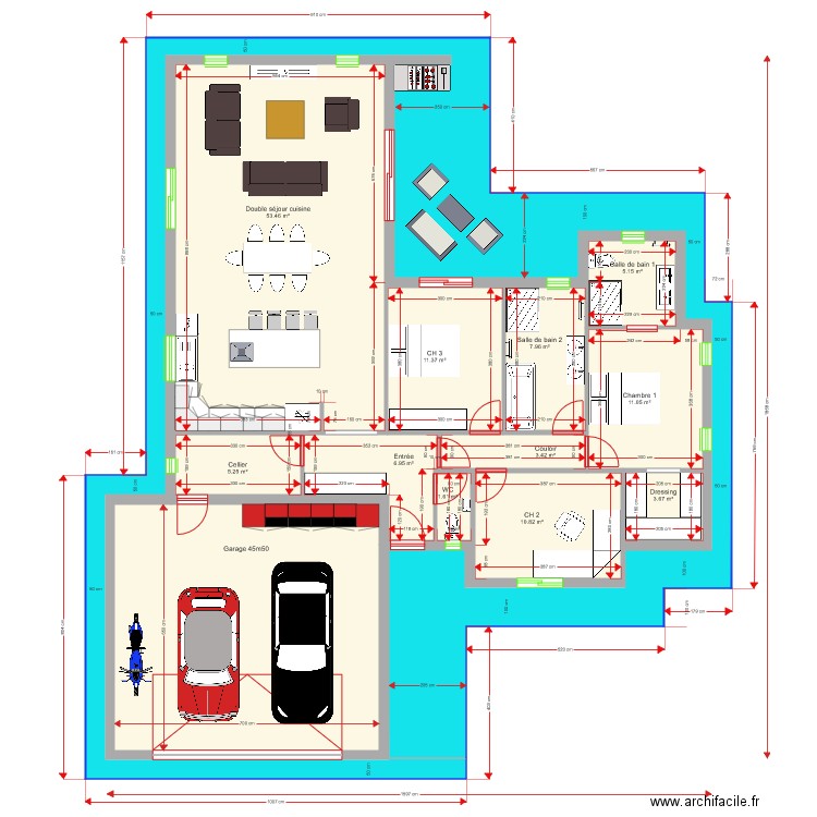 Plan Perso II 120 m2 . Plan de 0 pièce et 0 m2