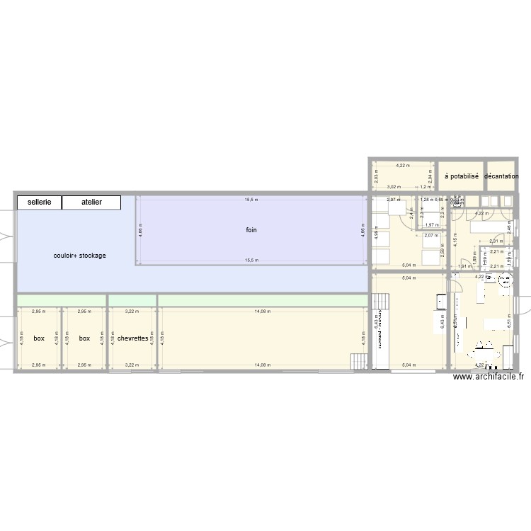 plan nord sud meublé avec étage. Plan de 0 pièce et 0 m2