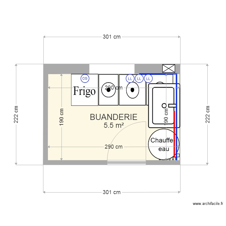 buanderie electricité. Plan de 0 pièce et 0 m2