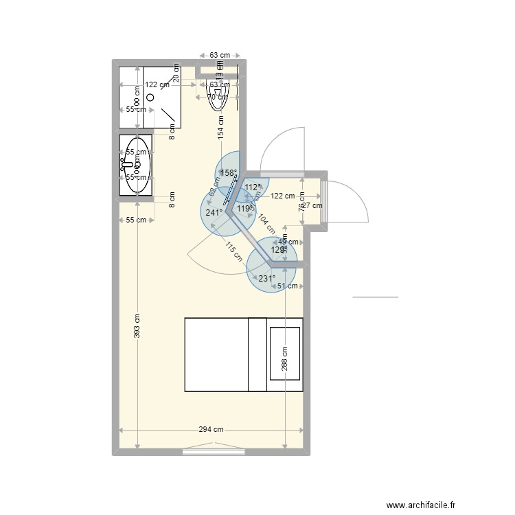 haljac r5. Plan de 3 pièces et 16 m2