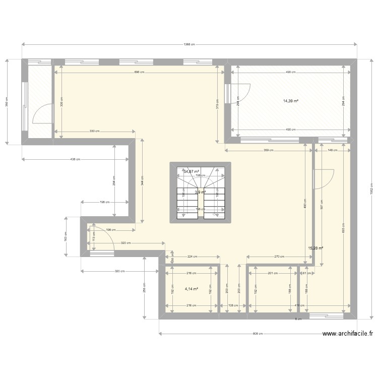 Atico Blanquerna Rdc actuel. Plan de 6 pièces et 102 m2