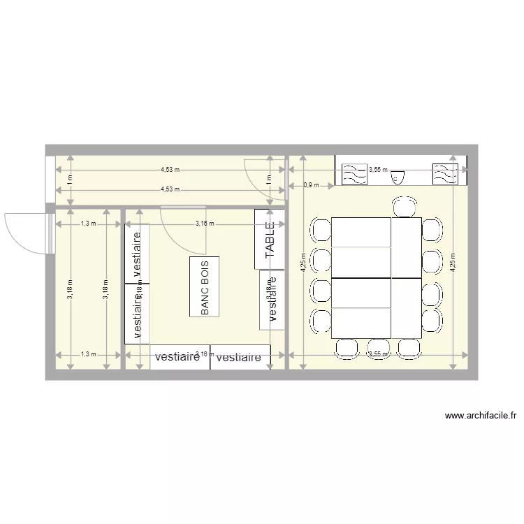 amenagement refectoire. Plan de 