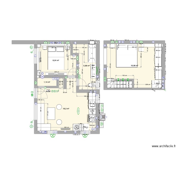 hhhhh version 3 SS WC NON INDEPENDANT. Plan de 5 pièces et 51 m2