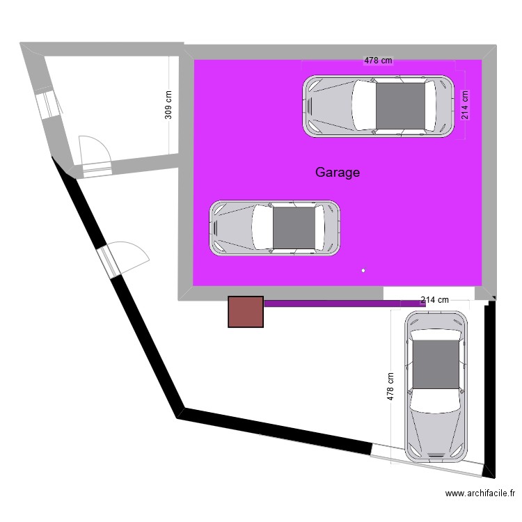 Projet clôture et porte de grange maçonnerie. Plan de 1 pièce et 63 m2