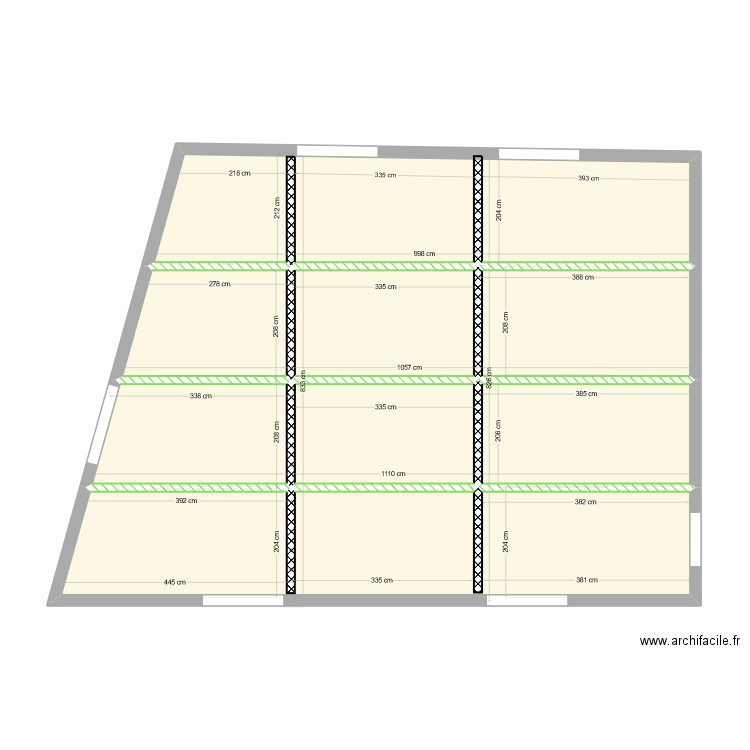 Plan Ferme - IPN pour Toiture DEF. Plan de 8 pièces et 78 m2