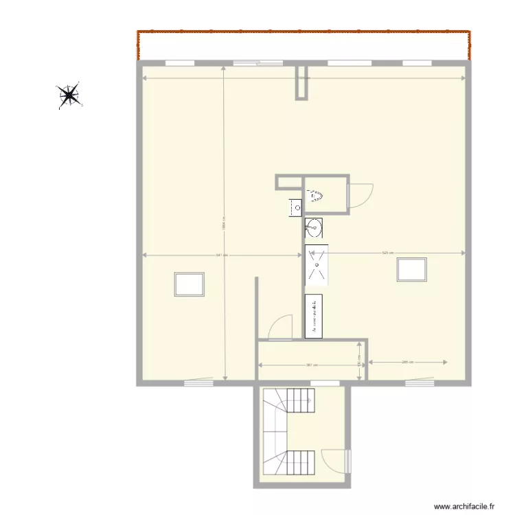 Plan 1er &eacute;tage ferme. Plan de 