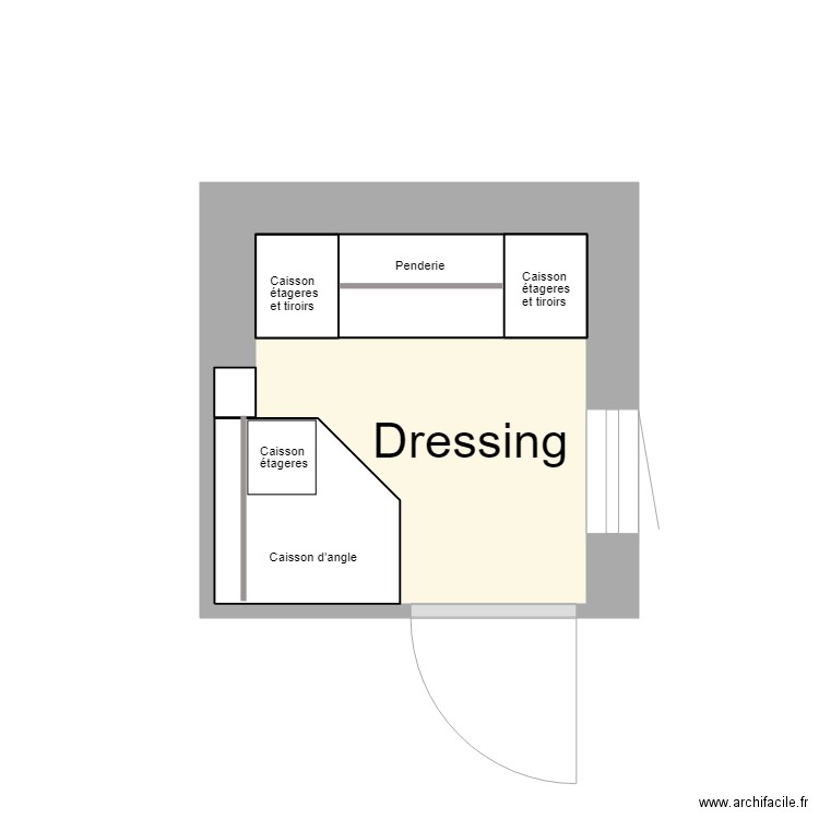 dressing. Plan de 0 pièce et 0 m2