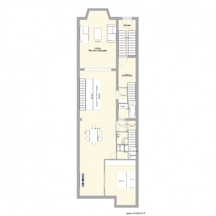 Marie José Rez new 2 chambres bureau. Plan de 0 pièce et 0 m2