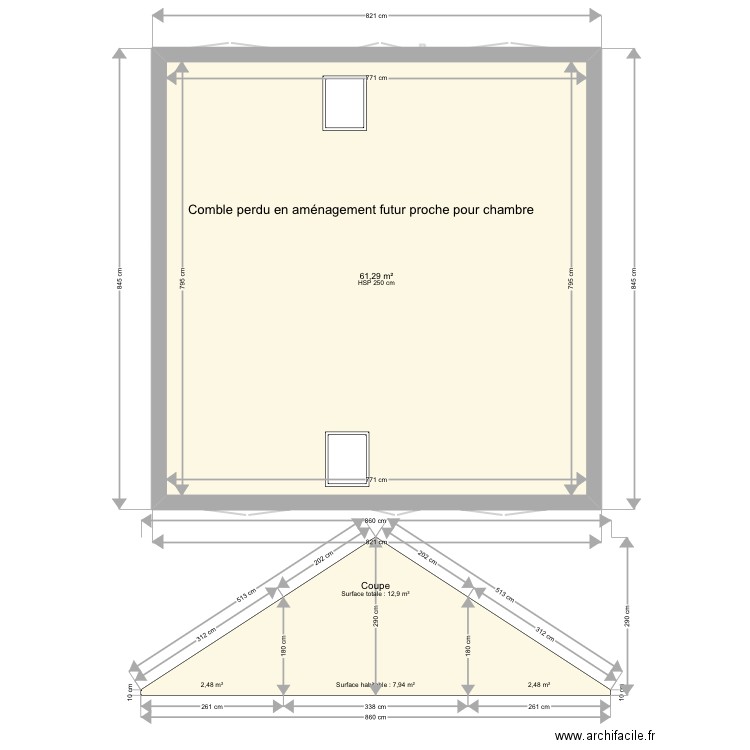 Pires. Plan de 16 pièces et 224 m2