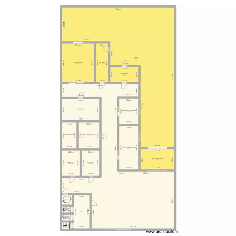 plan usine 630m2 sans meubles. Plan de 