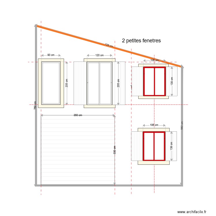 Facade est BATIMENT DP 2021 avec vrai dimensions 2022. Plan de 1 pièce et 45 m2