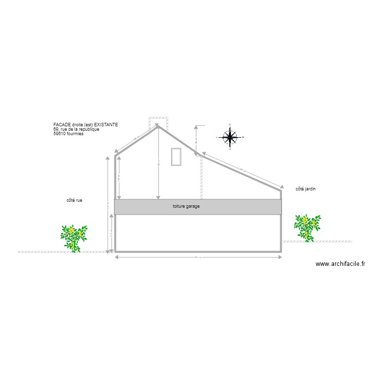 FACADE droite MARIE THERESE EXISTANT. Plan de 0 pièce et 0 m2