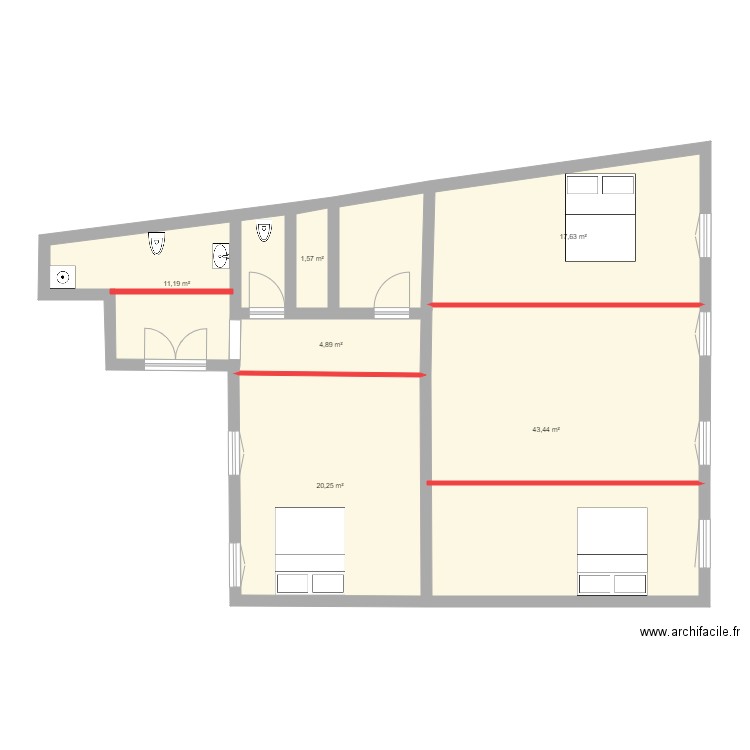 Kertesz 43 vide. Plan de 0 pièce et 0 m2