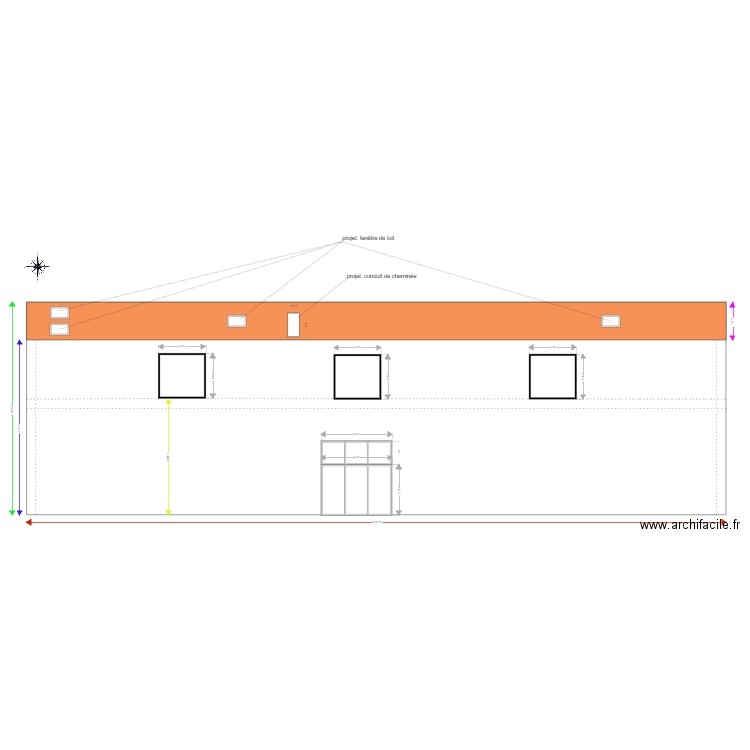 façade nord projet trilla. Plan de 0 pièce et 0 m2