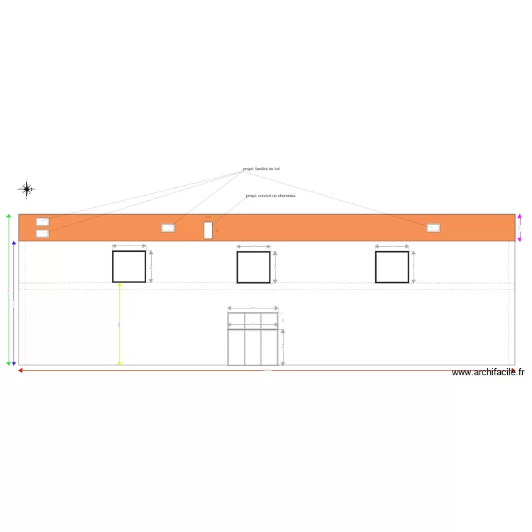 fa&ccedil;ade nord projet trilla. Plan de 
