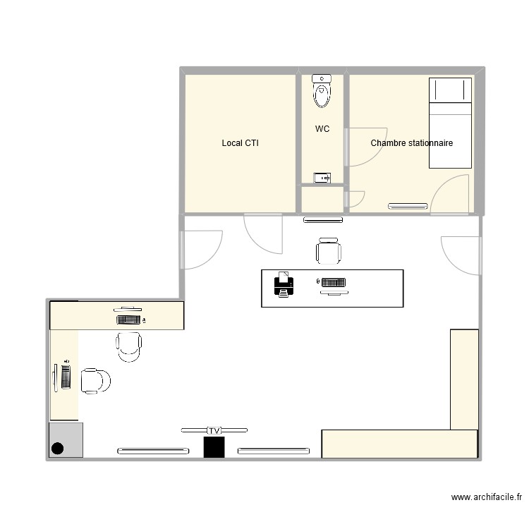 PVO PARM. Plan de 4 pièces et 17 m2