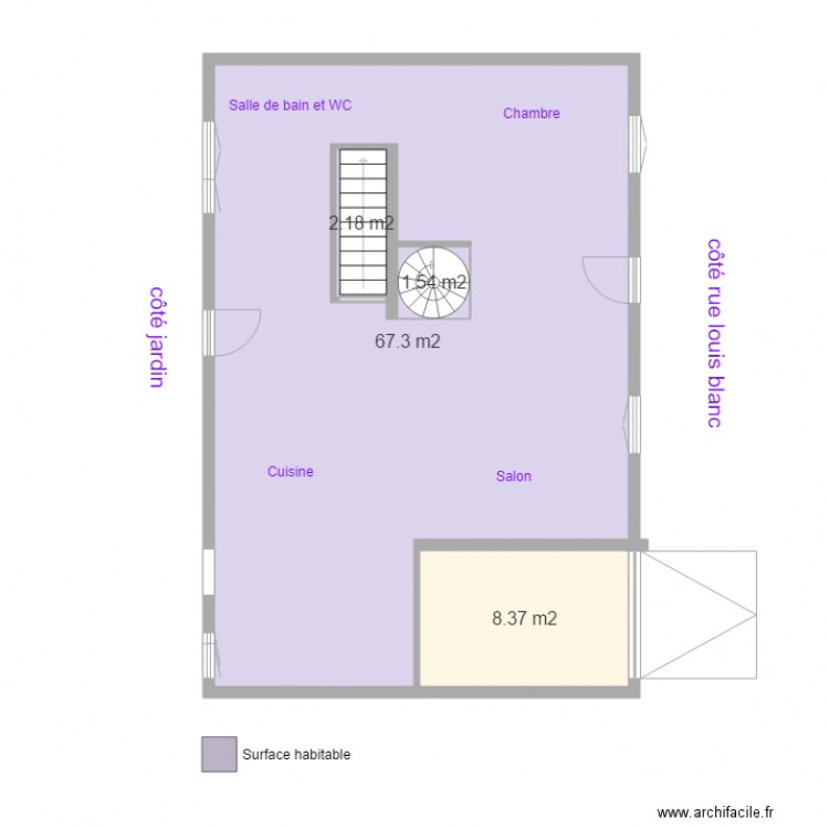 surface plancher exact 23 juillet au rdc. Plan de 0 pièce et 0 m2