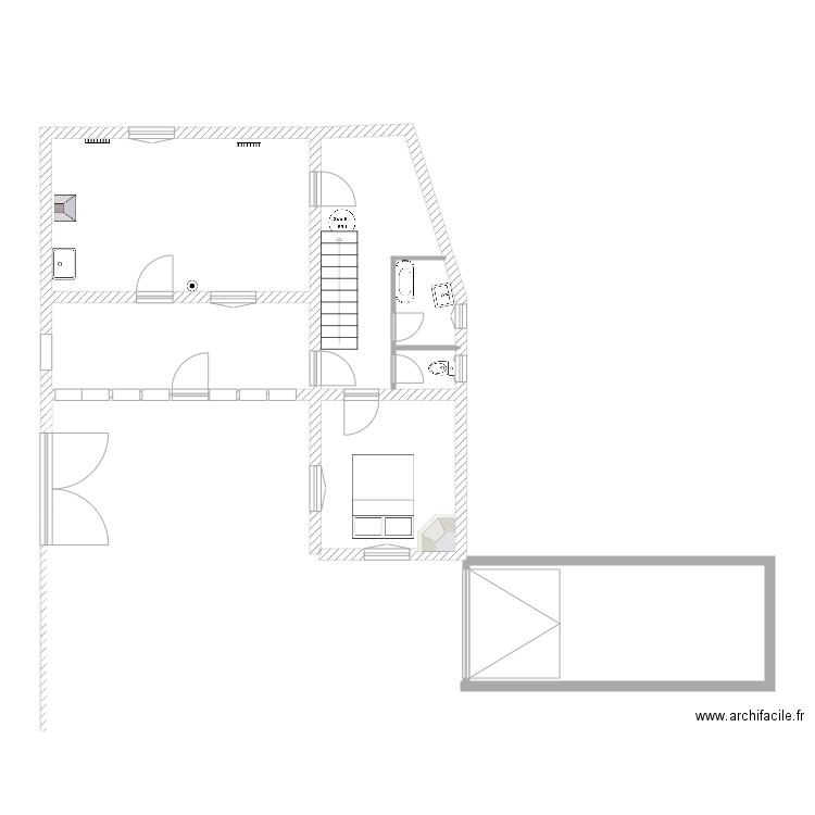 tredrez rdc existant . Plan de 0 pièce et 0 m2