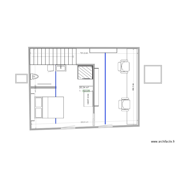 bureau 1. Plan de 0 pièce et 0 m2