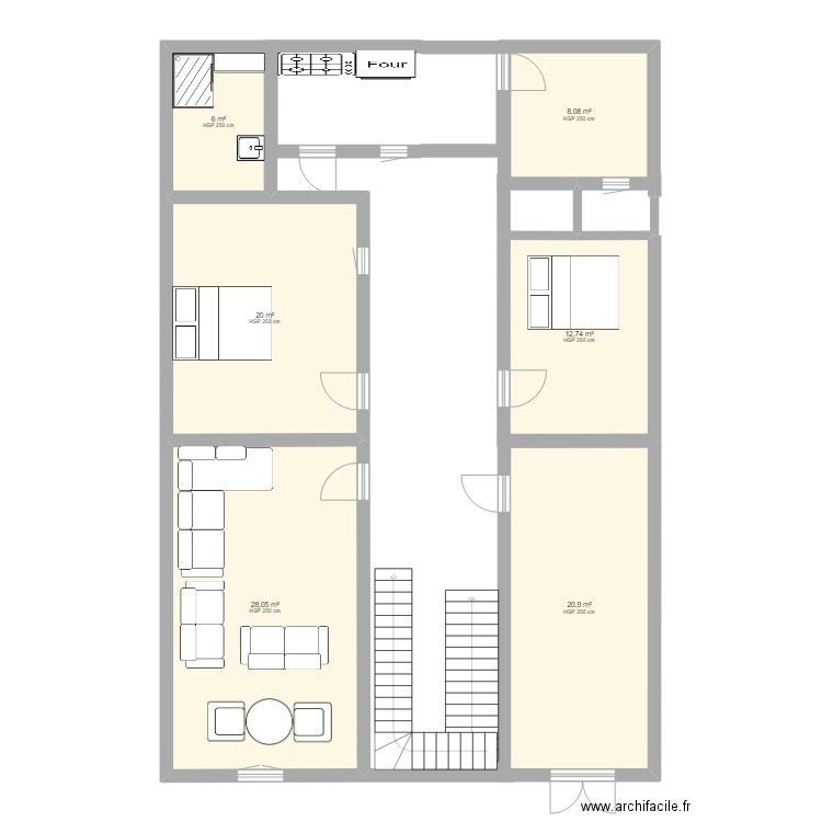 15\10. Plan de 6 pièces et 96 m2