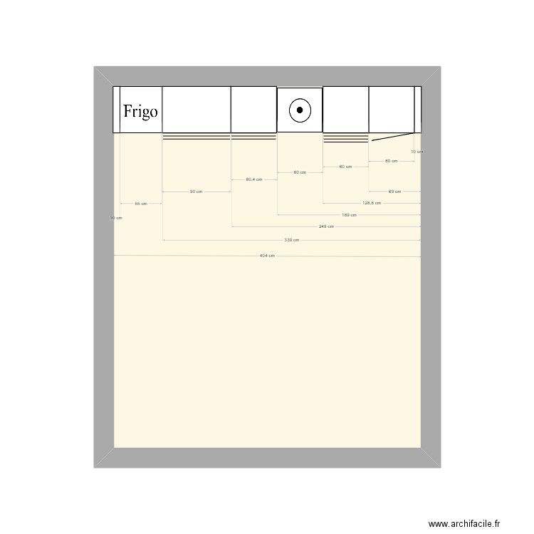 cuisine loc. Plan de 1 pièce et 19 m2